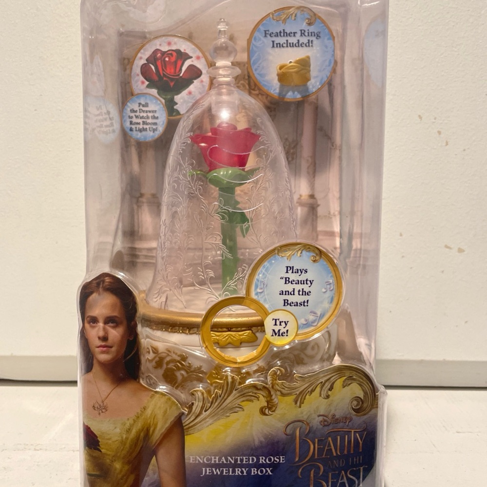 New Disney Beauty and the Beast Enchanted Rose Jewelry Box